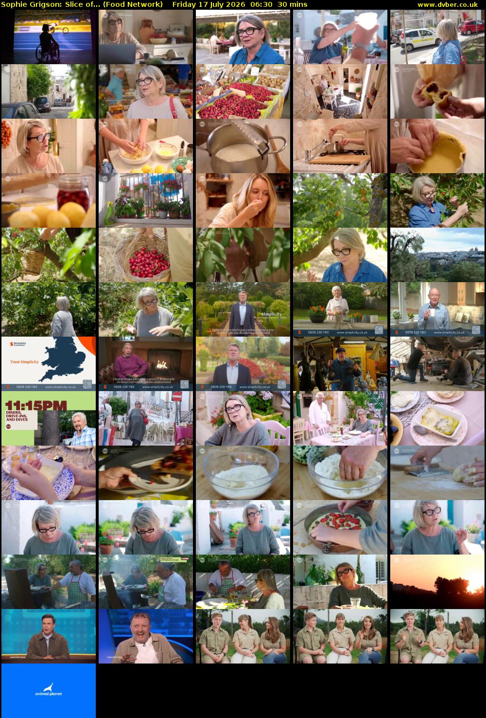 Sophie Grigson: Slice of... (Food Network) Friday 17 July 2026 06:30 - 07:00