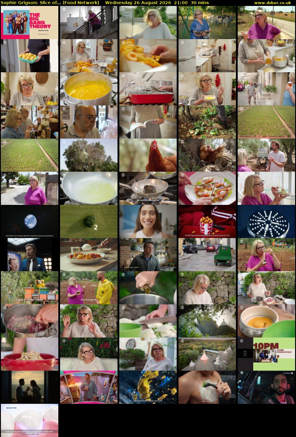 Sophie Grigson: Slice of... (Food Network) Wednesday 26 August 2026 21:00 - 21:30
