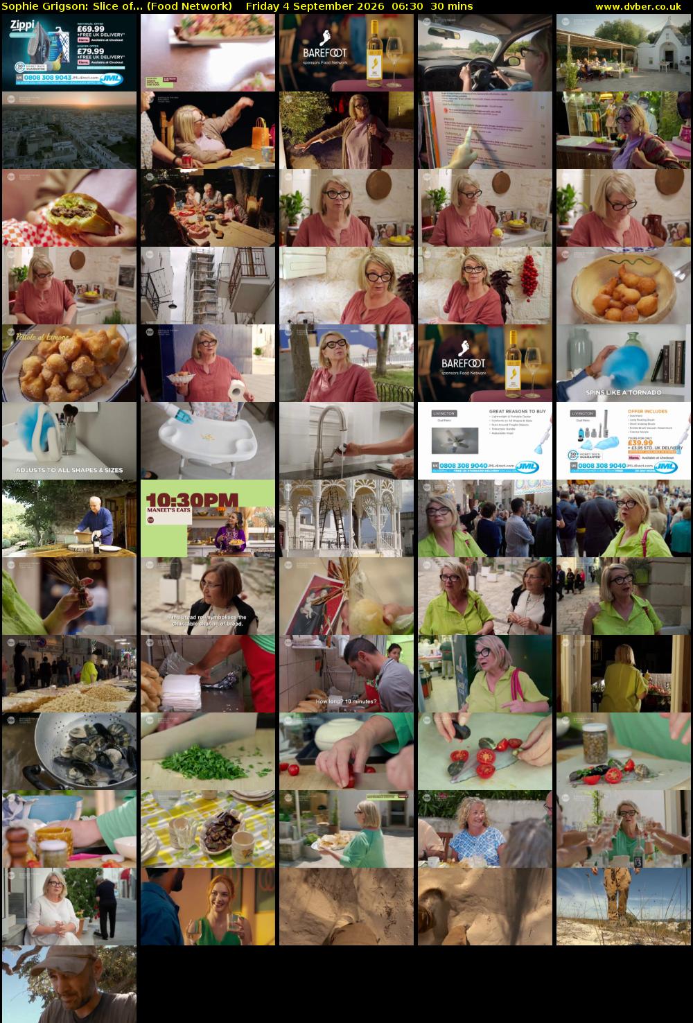 Sophie Grigson: Slice of... (Food Network) Friday 4 September 2026 06:30 - 07:00