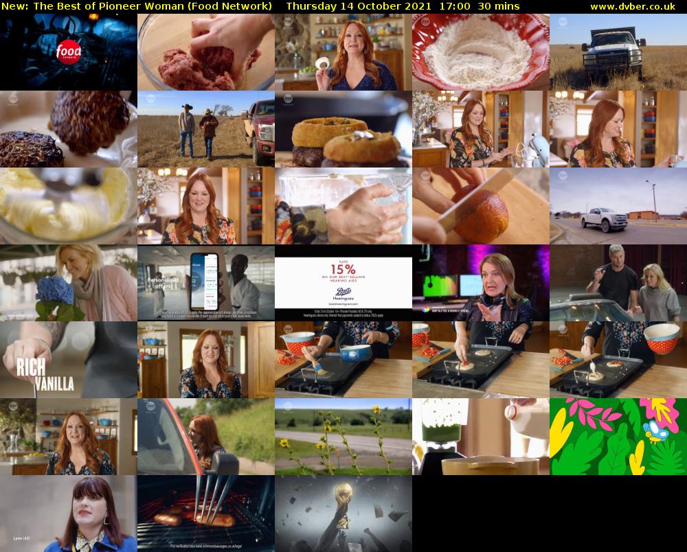 The Best of Pioneer Woman (Food Network) Thursday 14 October 2021 17:00 - 17:30