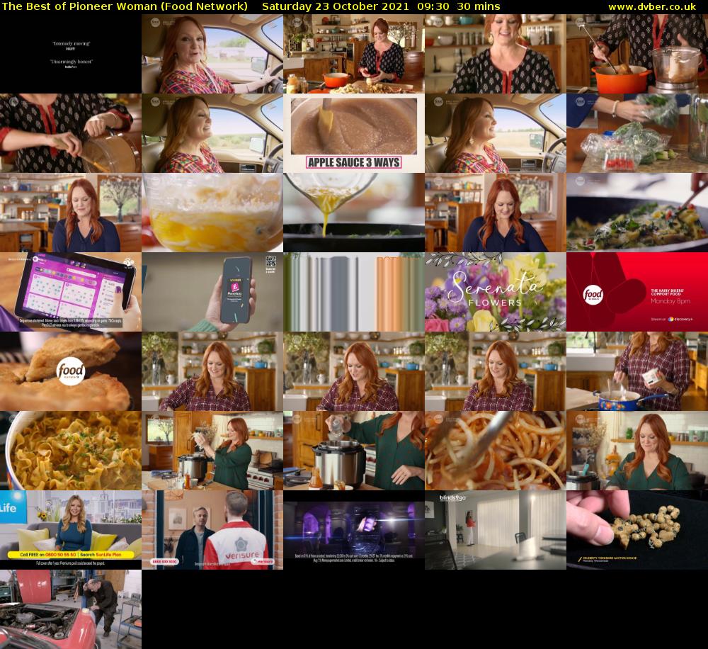The Best of Pioneer Woman (Food Network) Saturday 23 October 2021 09:30 - 10:00