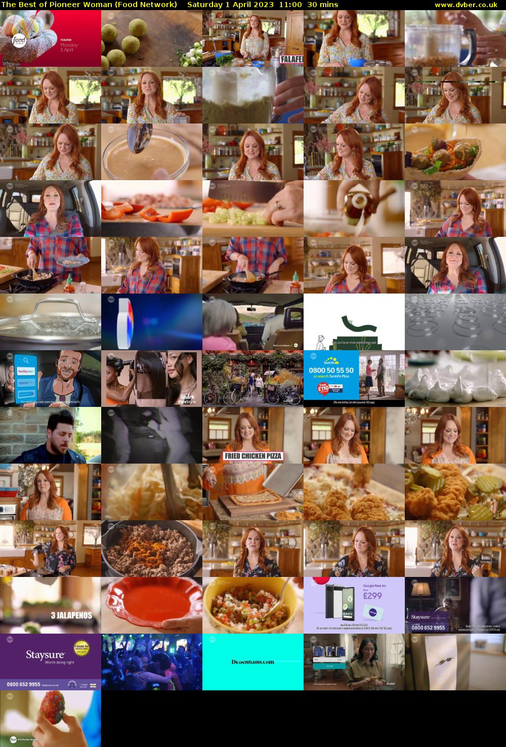 The Best of Pioneer Woman (Food Network) Saturday 1 April 2023 11:00 - 11:30