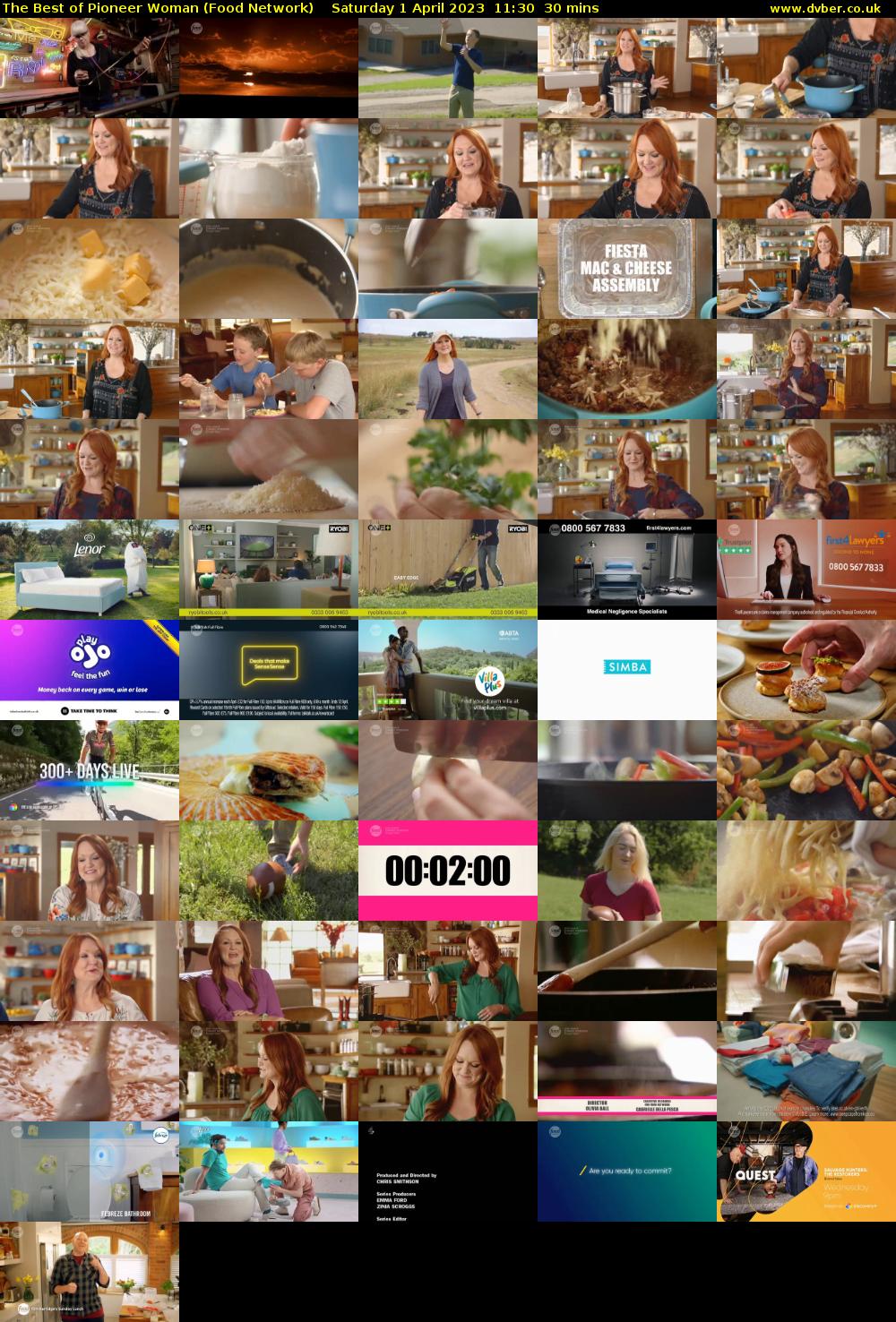 The Best of Pioneer Woman (Food Network) Saturday 1 April 2023 11:30 - 12:00
