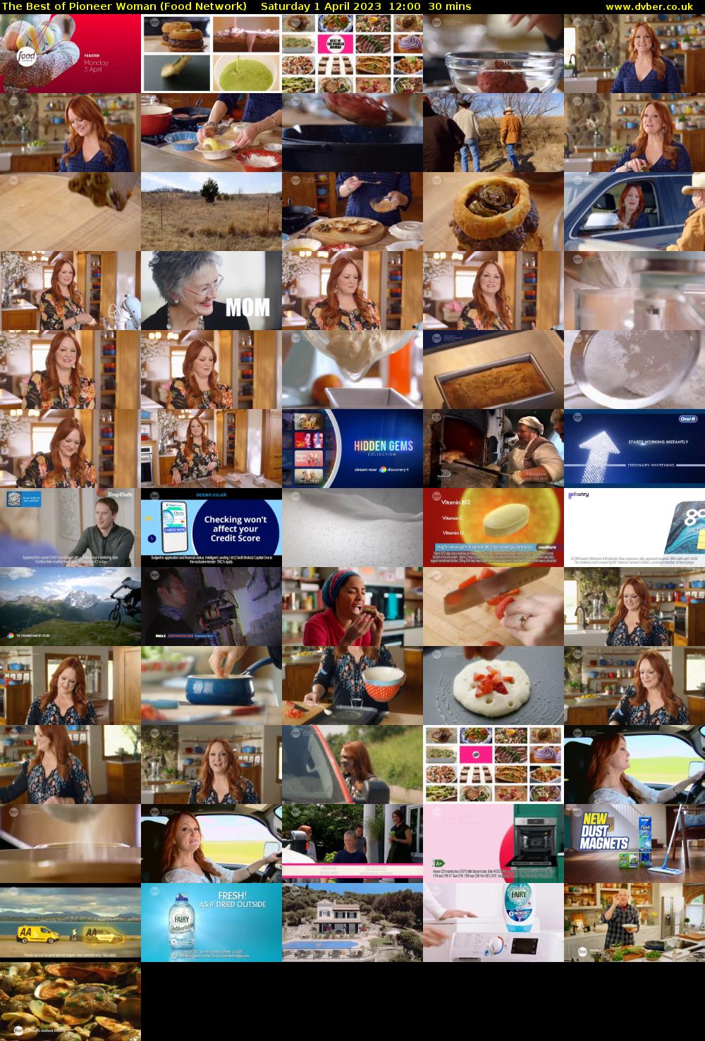 The Best of Pioneer Woman (Food Network) Saturday 1 April 2023 12:00 - 12:30