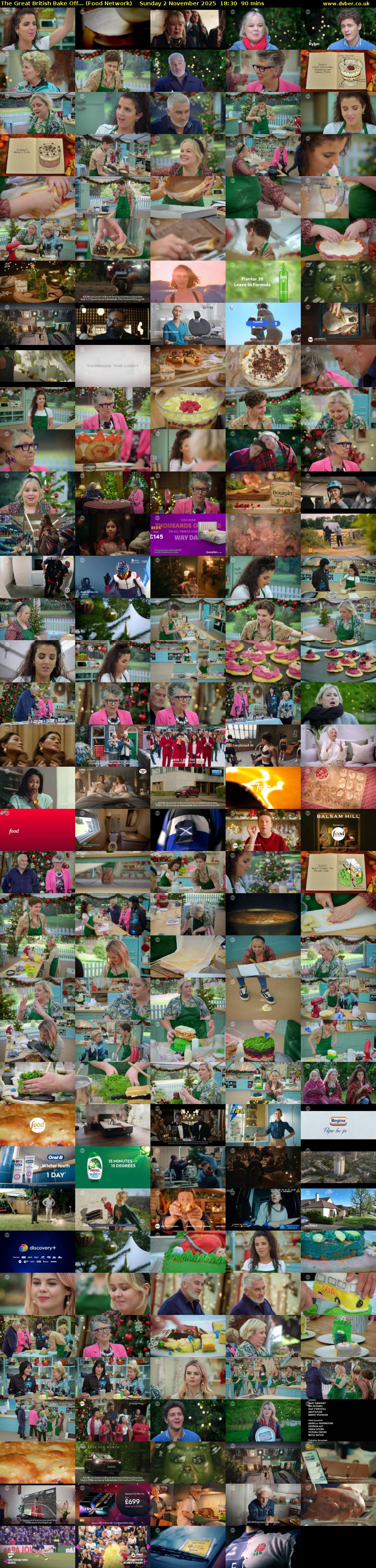 The Great British Bake Off... (Food Network) Sunday 2 November 2025 18:30 - 20:00