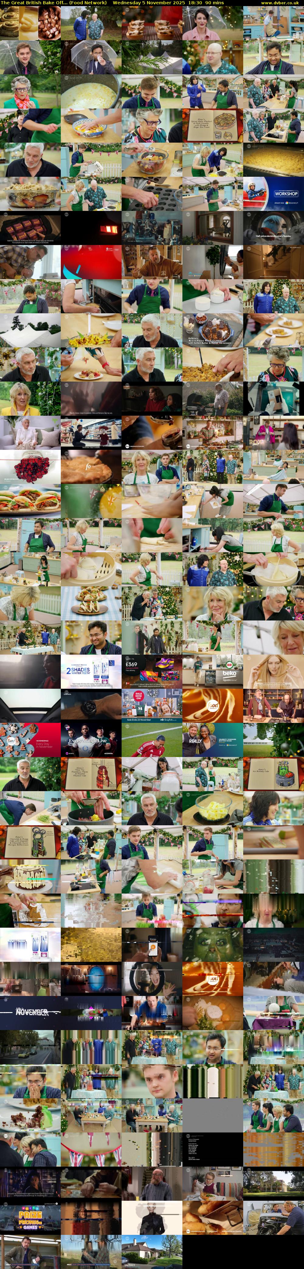 The Great British Bake Off... (Food Network) Wednesday 5 November 2025 18:30 - 20:00