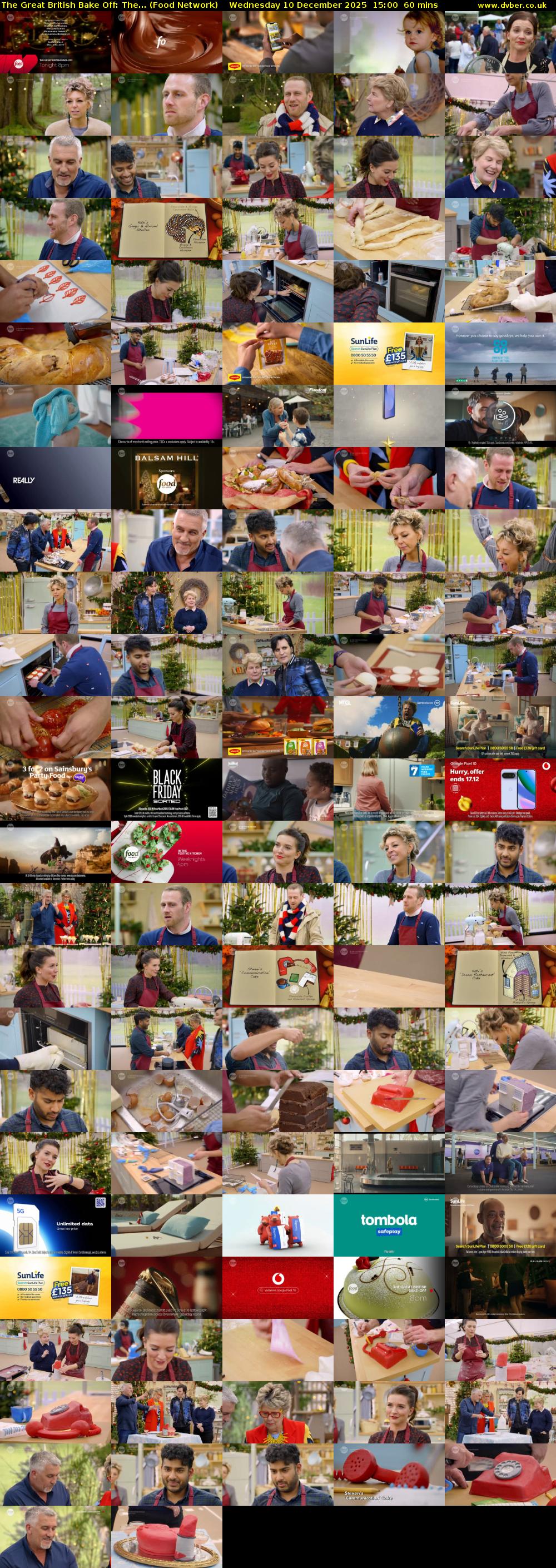 The Great British Bake Off: The... (Food Network) Wednesday 10 December 2025 15:00 - 16:00