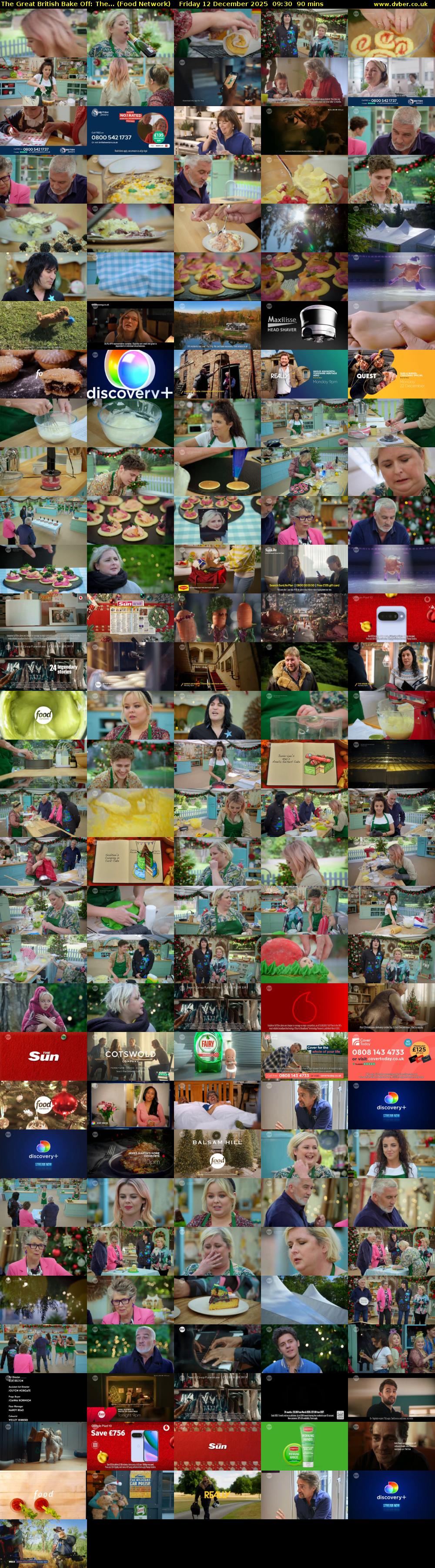 The Great British Bake Off: The... (Food Network) Friday 12 December 2025 09:30 - 11:00