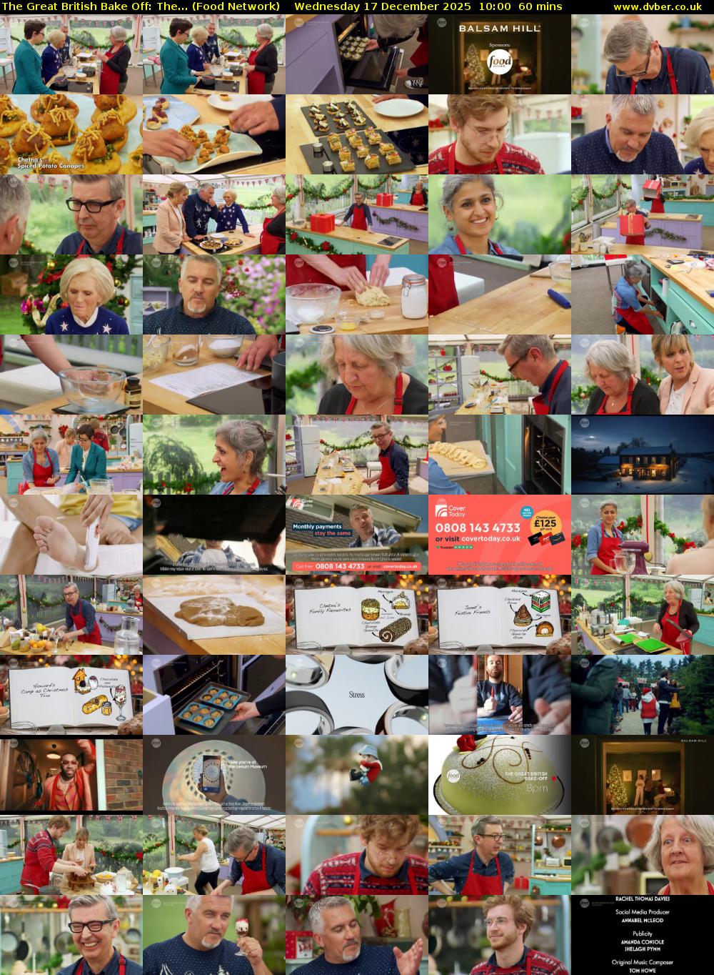 The Great British Bake Off: The... (Food Network) Wednesday 17 December 2025 10:00 - 11:00
