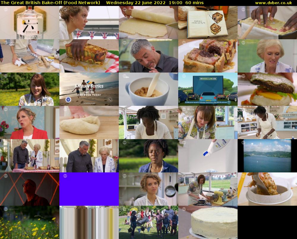 The Great British Bake-Off (Food Network) Wednesday 22 June 2022 19:00 - 20:00