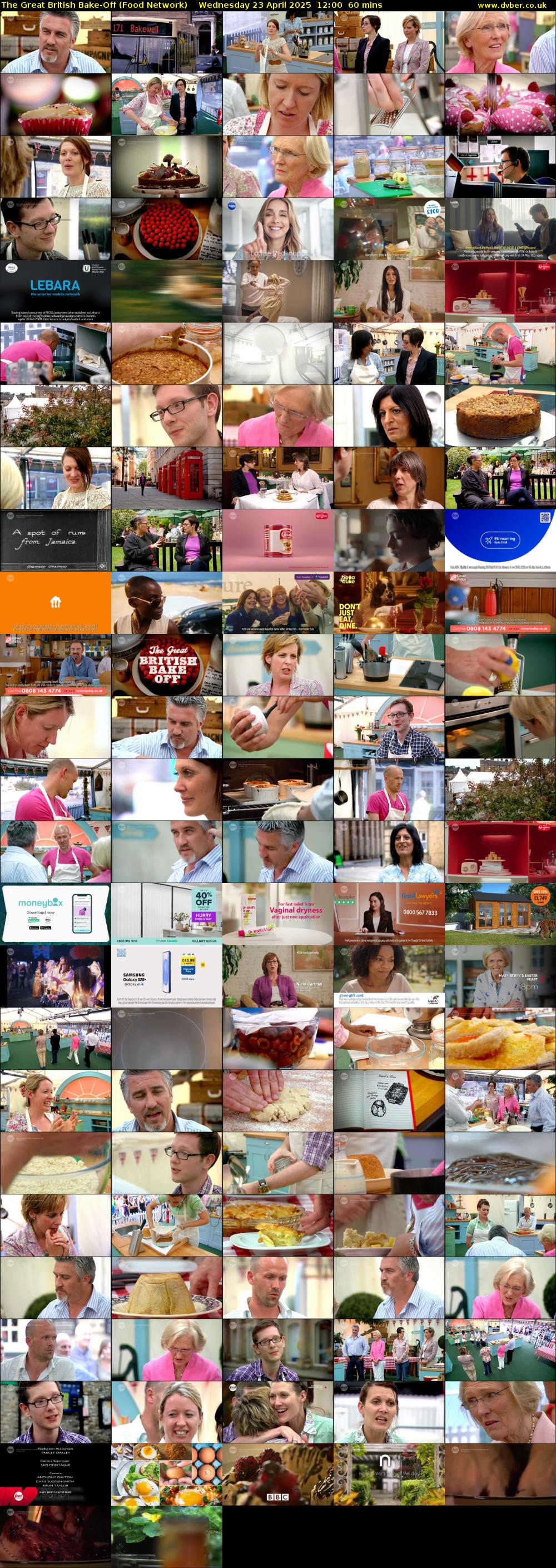 The Great British Bake-Off (Food Network) Wednesday 23 April 2025 12:00 - 13:00