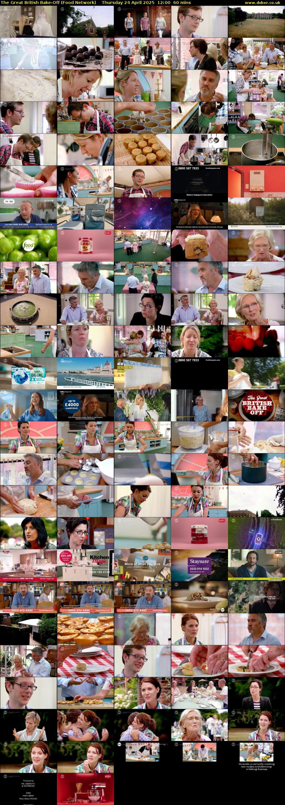 The Great British Bake-Off (Food Network) Thursday 24 April 2025 12:00 - 13:00