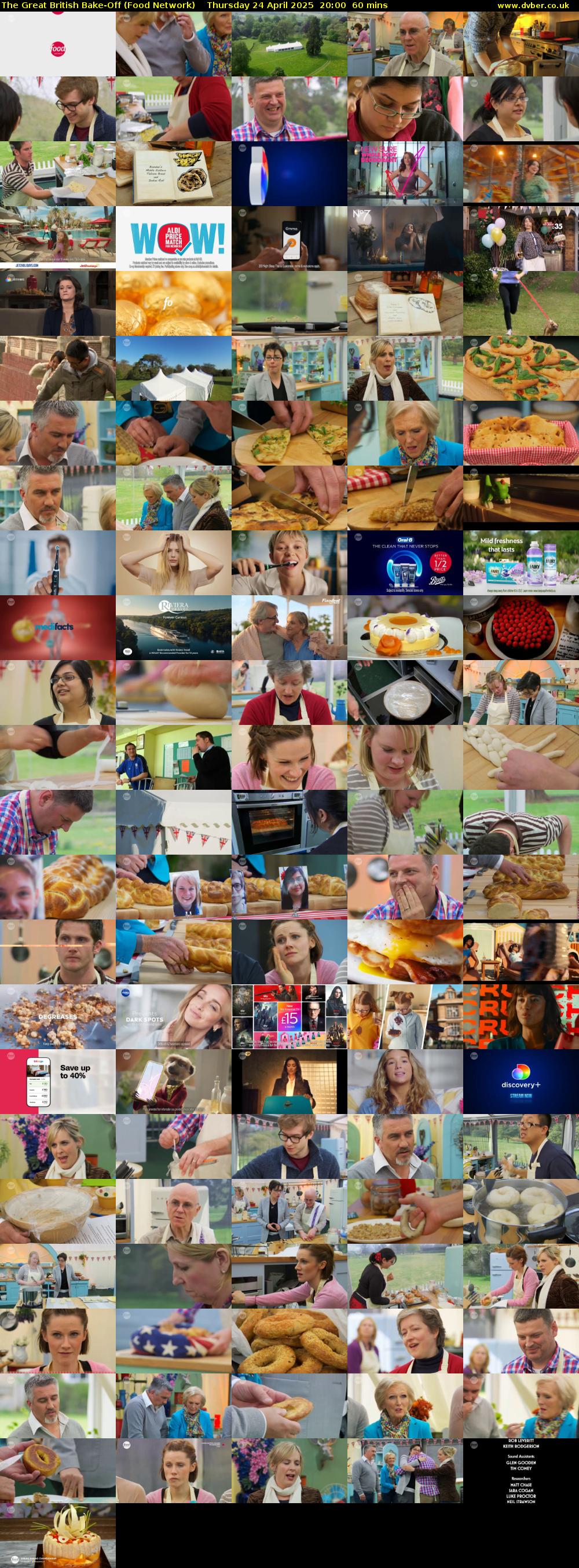 The Great British Bake-Off (Food Network) Thursday 24 April 2025 20:00 - 21:00