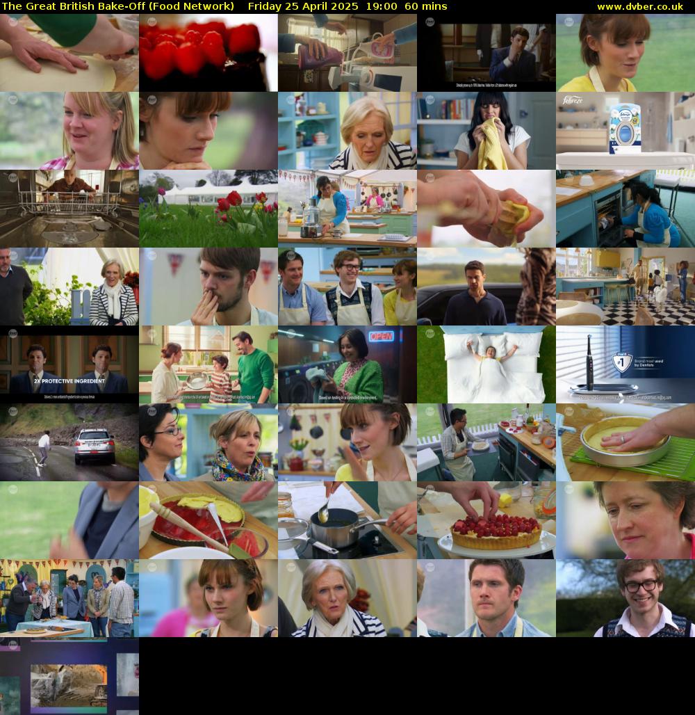 The Great British Bake-Off (Food Network) Friday 25 April 2025 19:00 - 20:00