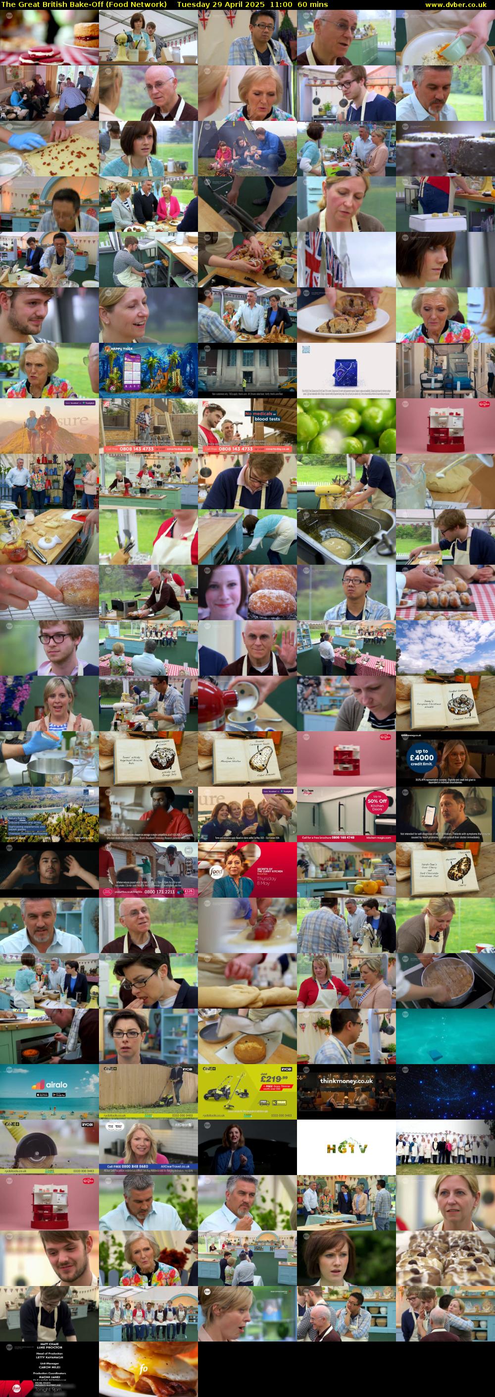 The Great British Bake-Off (Food Network) Tuesday 29 April 2025 11:00 - 12:00