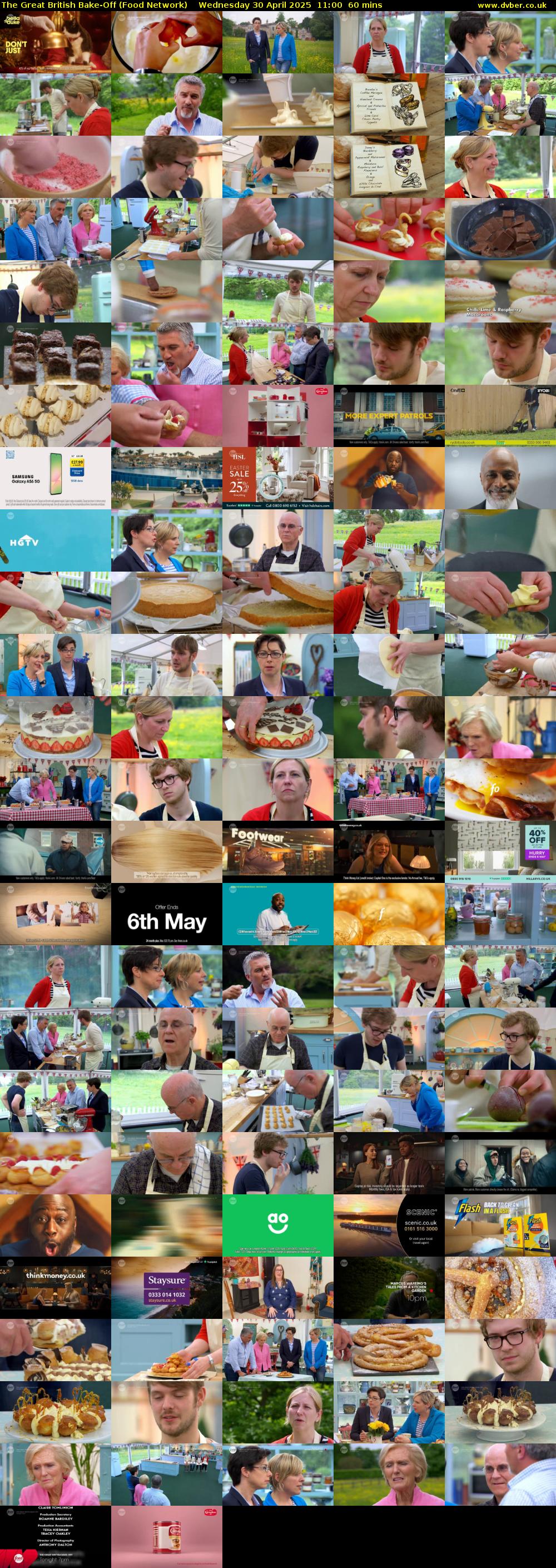 The Great British Bake-Off (Food Network) Wednesday 30 April 2025 11:00 - 12:00