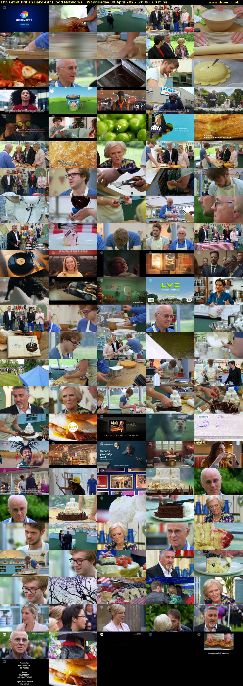 The Great British Bake-Off (Food Network) Wednesday 30 April 2025 20:00 - 21:00