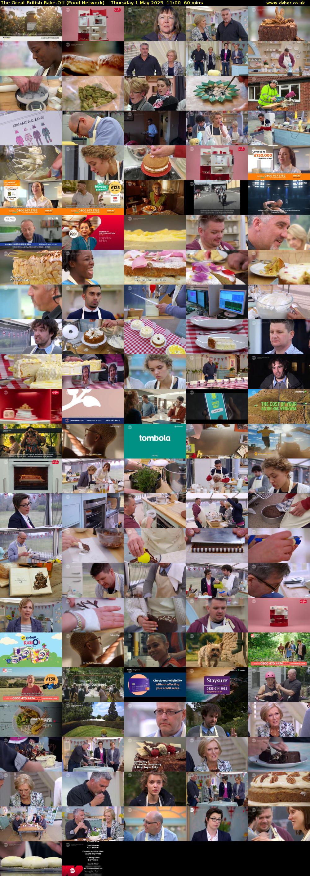 The Great British Bake-Off (Food Network) Thursday 1 May 2025 11:00 - 12:00