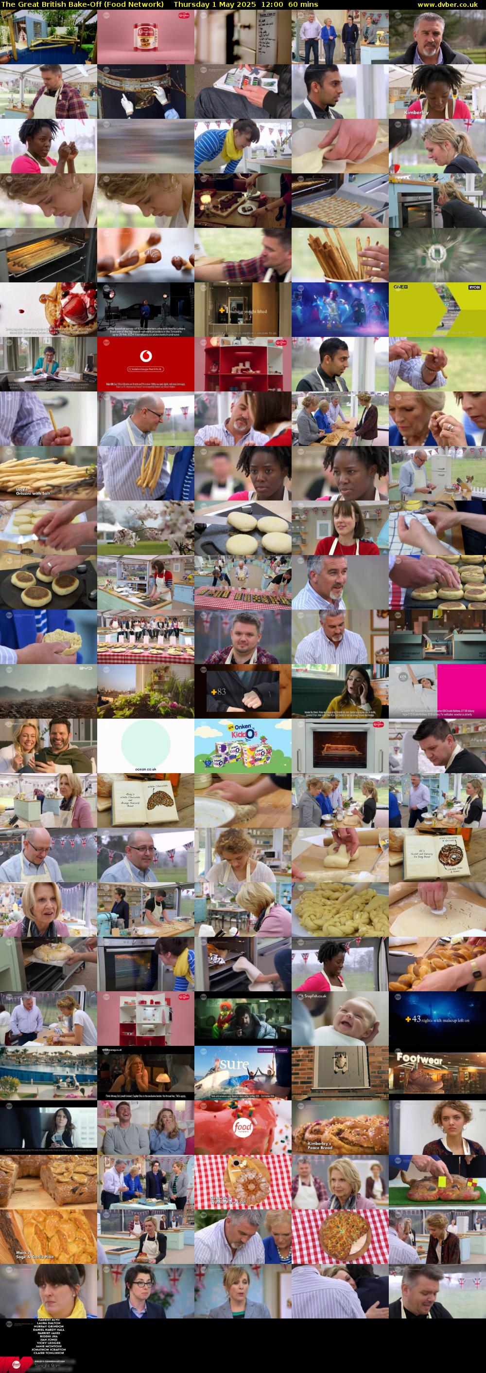 The Great British Bake-Off (Food Network) Thursday 1 May 2025 12:00 - 13:00
