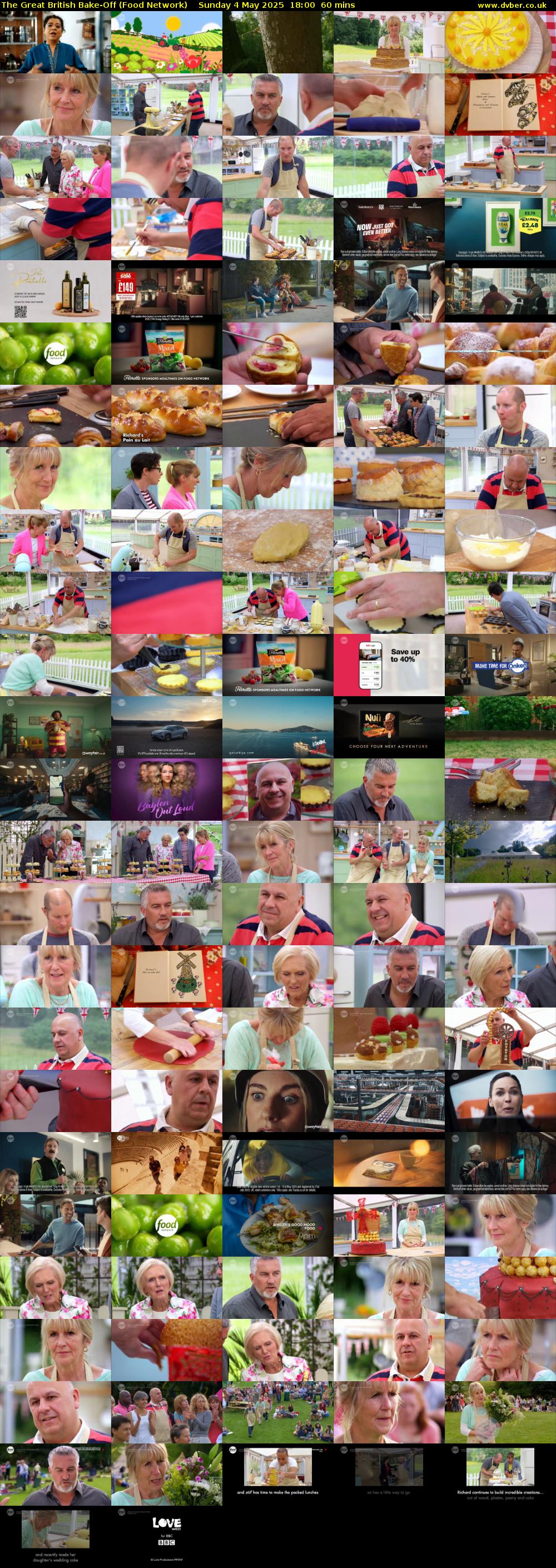 The Great British Bake-Off (Food Network) Sunday 4 May 2025 18:00 - 19:00