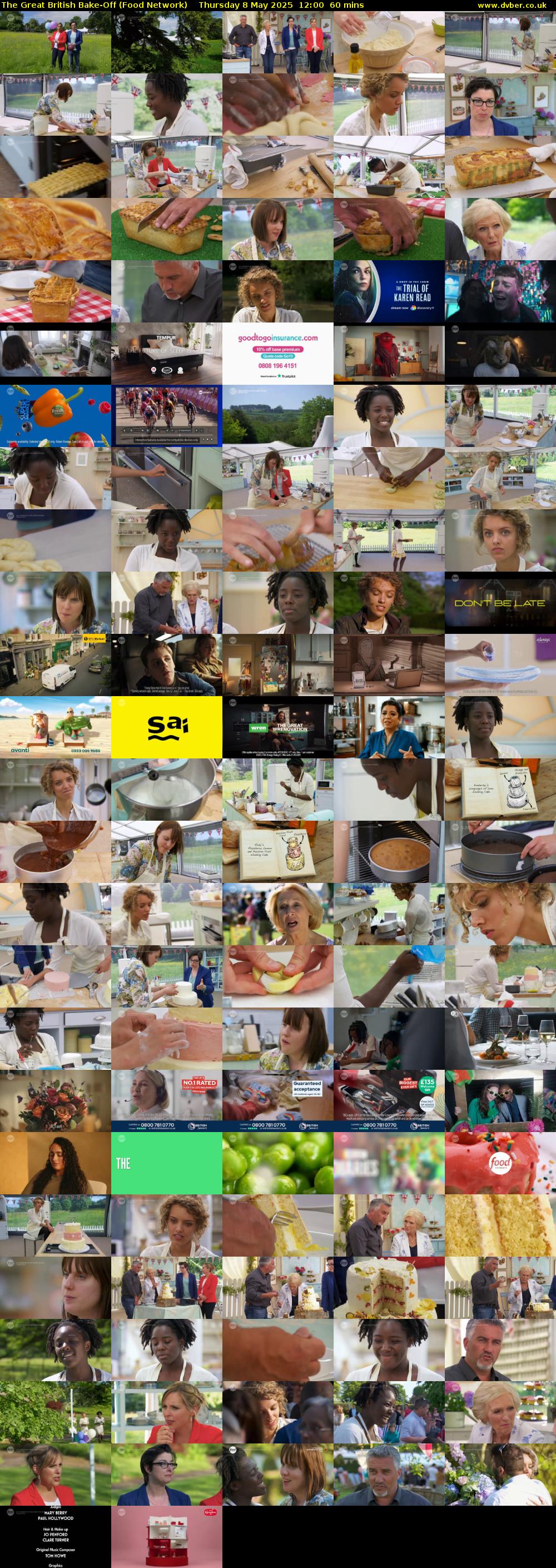 The Great British Bake-Off (Food Network) Thursday 8 May 2025 12:00 - 13:00