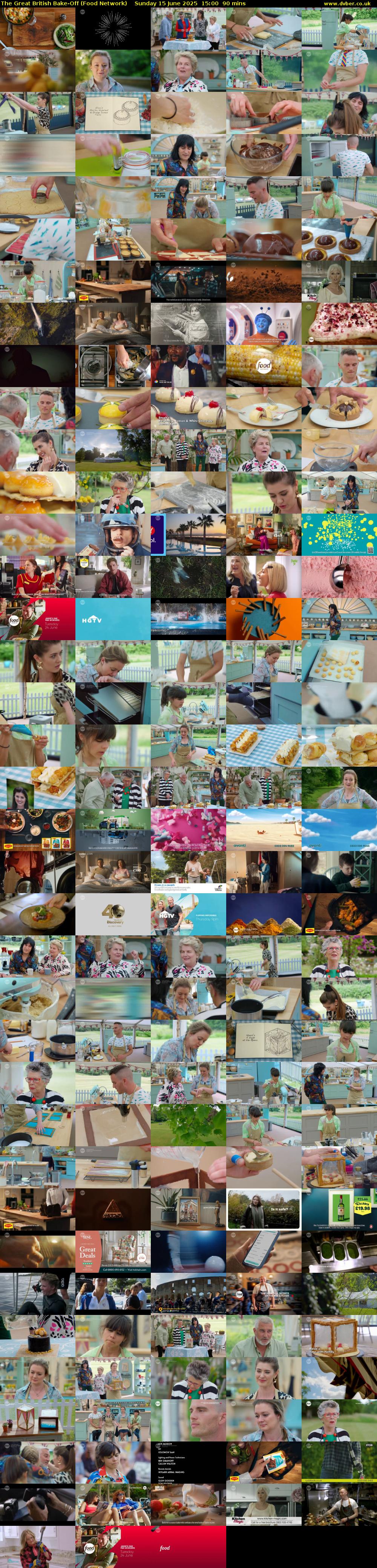 The Great British Bake-Off (Food Network) Sunday 15 June 2025 15:00 - 16:30