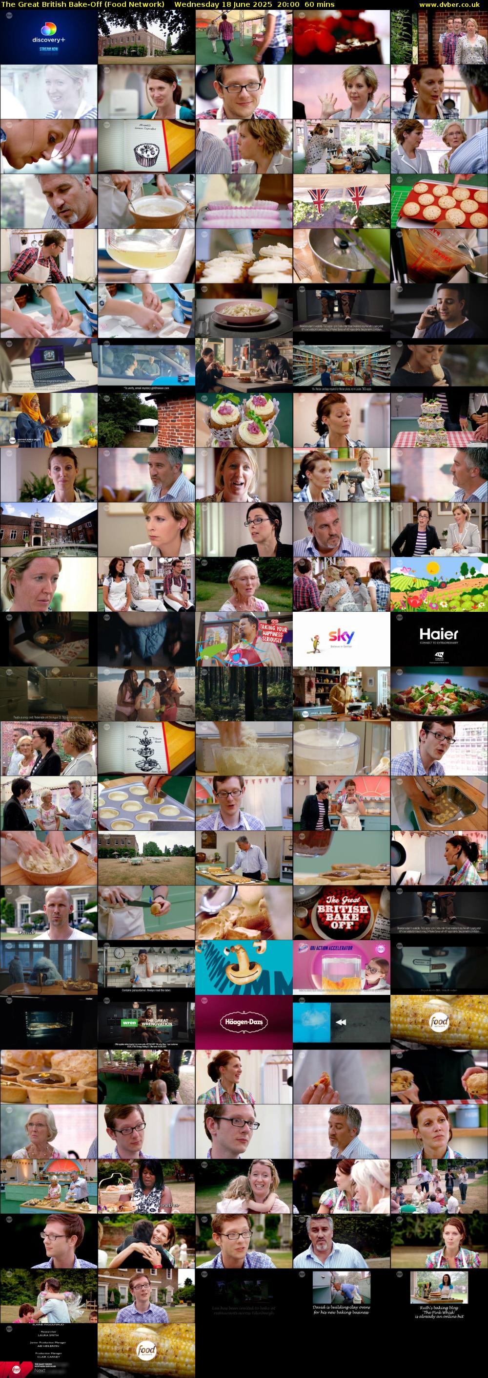 The Great British Bake-Off (Food Network) Wednesday 18 June 2025 20:00 - 21:00