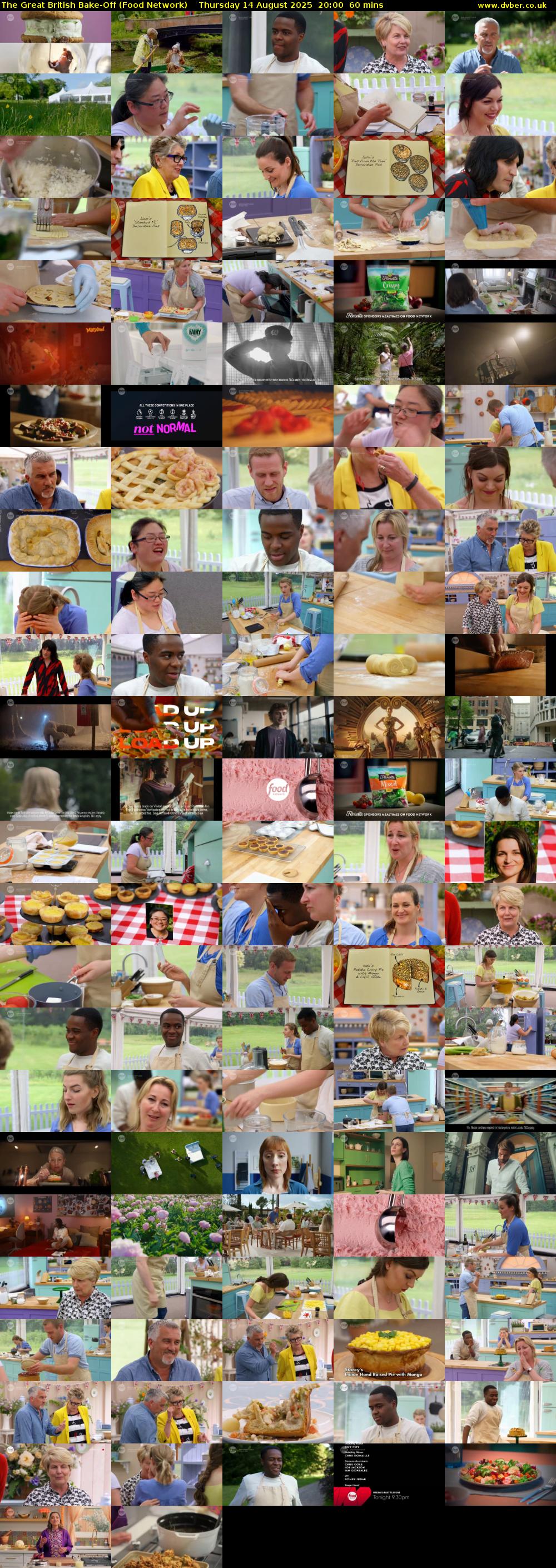 The Great British Bake-Off (Food Network) Thursday 14 August 2025 20:00 - 21:00