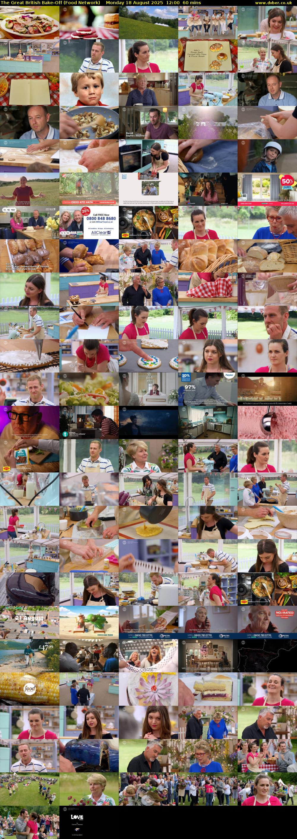 The Great British Bake-Off (Food Network) Monday 18 August 2025 12:00 - 13:00