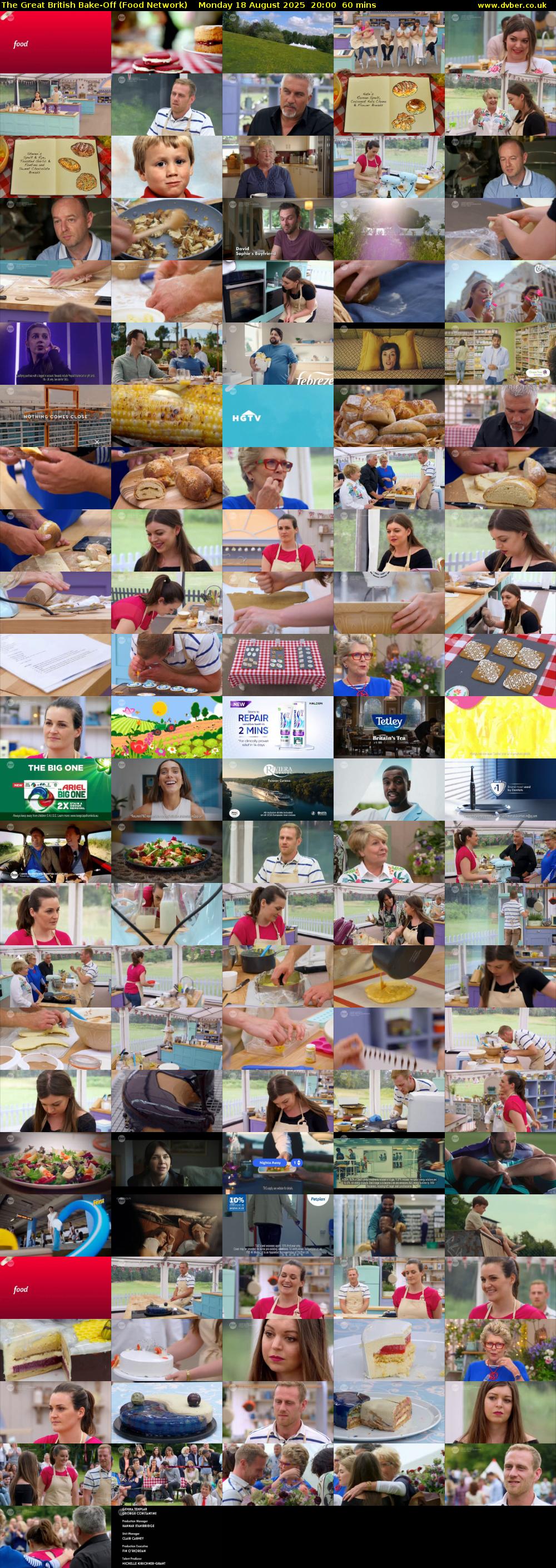 The Great British Bake-Off (Food Network) Monday 18 August 2025 20:00 - 21:00