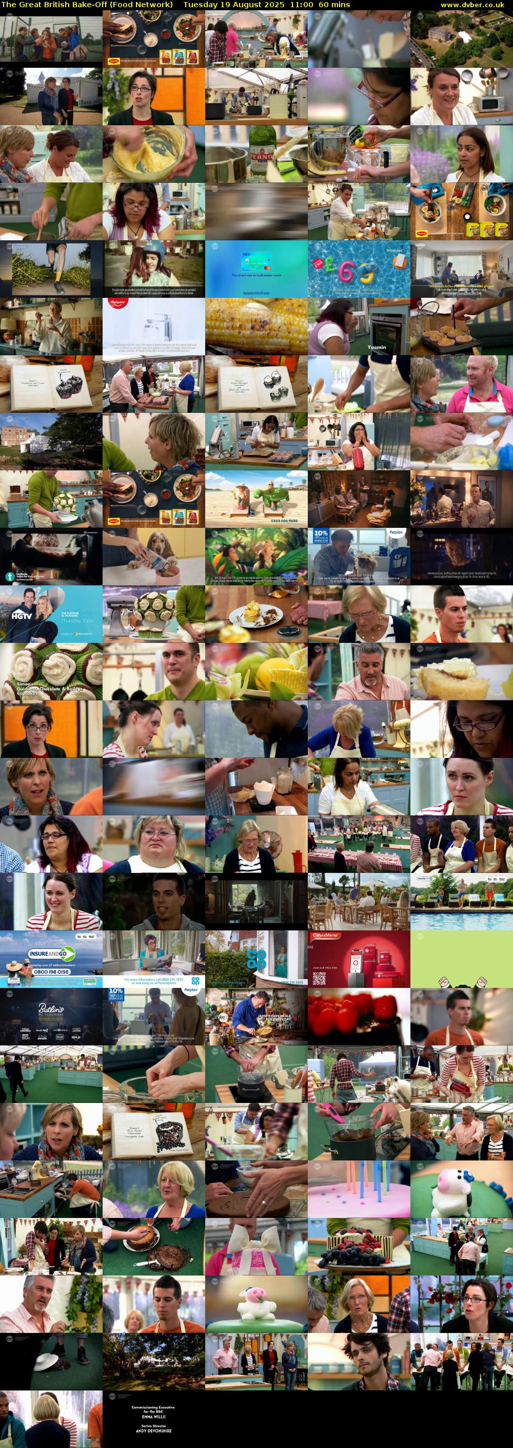 The Great British Bake-Off (Food Network) Tuesday 19 August 2025 11:00 - 12:00
