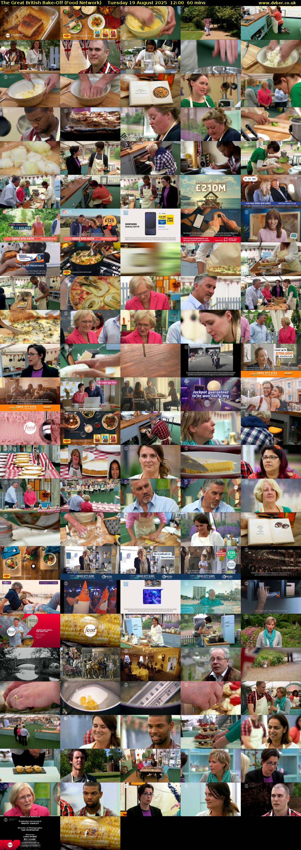 The Great British Bake-Off (Food Network) Tuesday 19 August 2025 12:00 - 13:00
