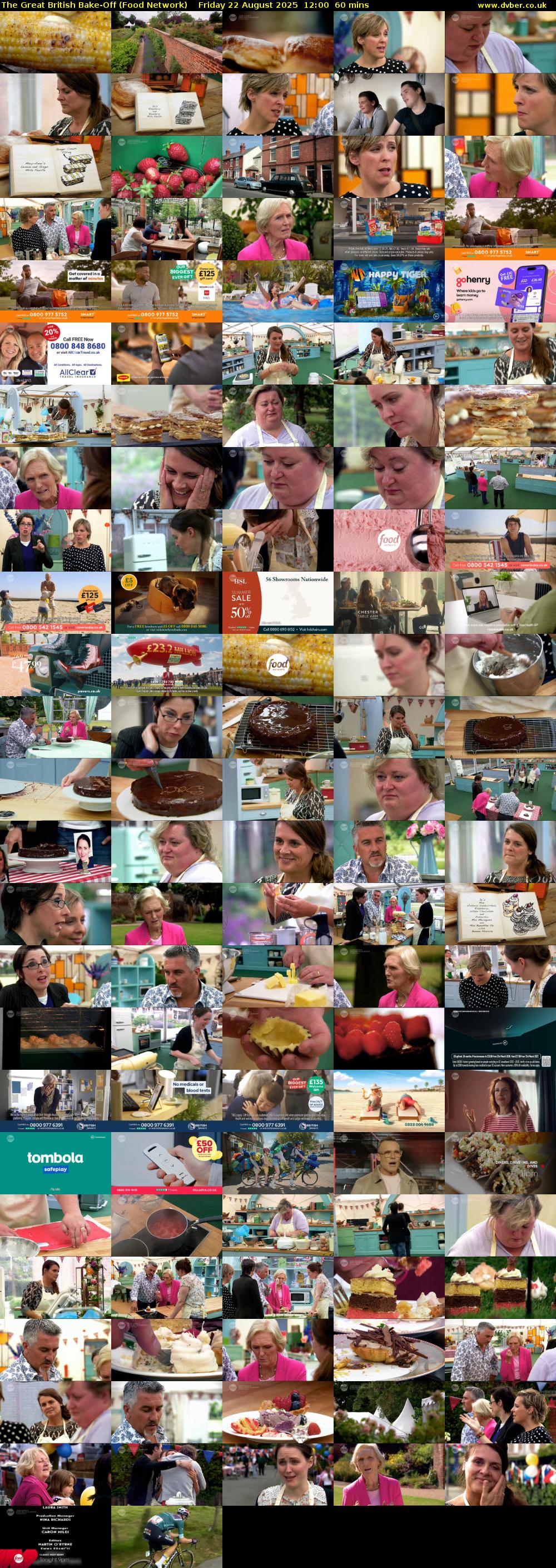 The Great British Bake-Off (Food Network) Friday 22 August 2025 12:00 - 13:00