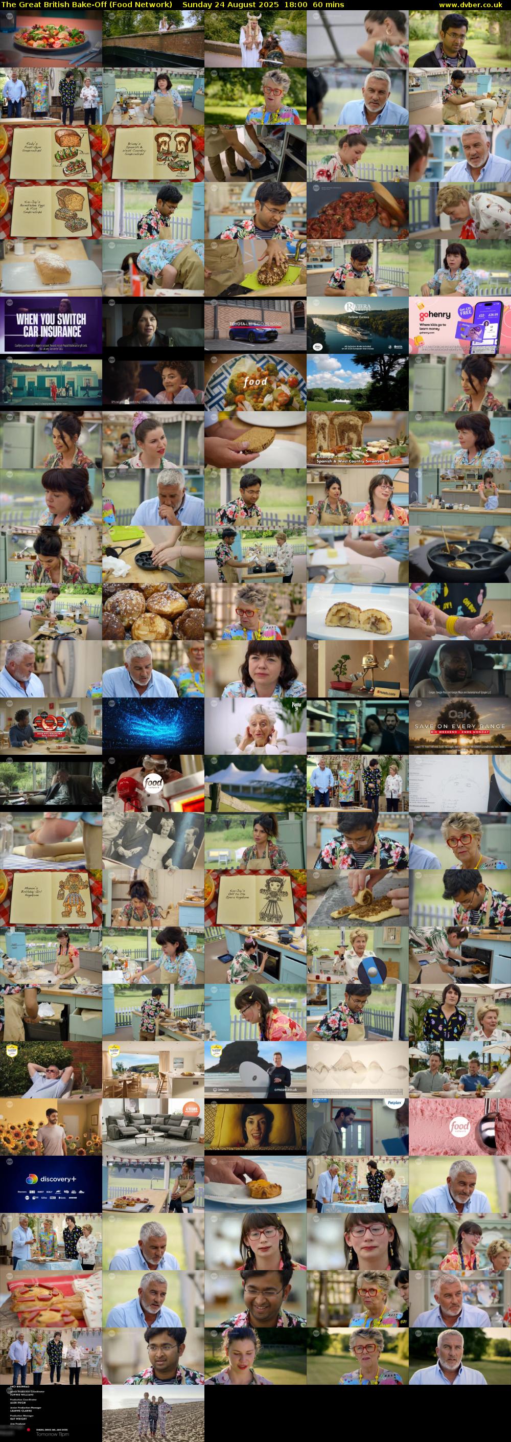 The Great British Bake-Off (Food Network) Sunday 24 August 2025 18:00 - 19:00