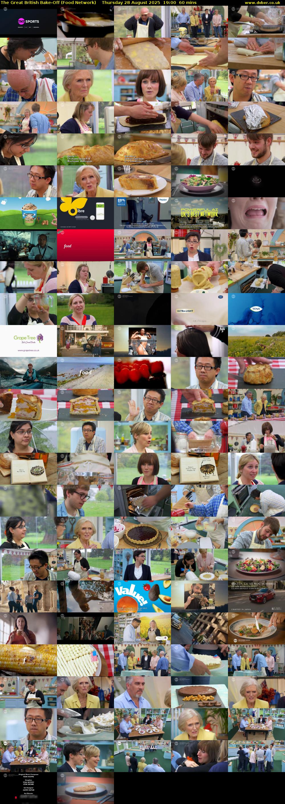 The Great British Bake-Off (Food Network) Thursday 28 August 2025 19:00 - 20:00