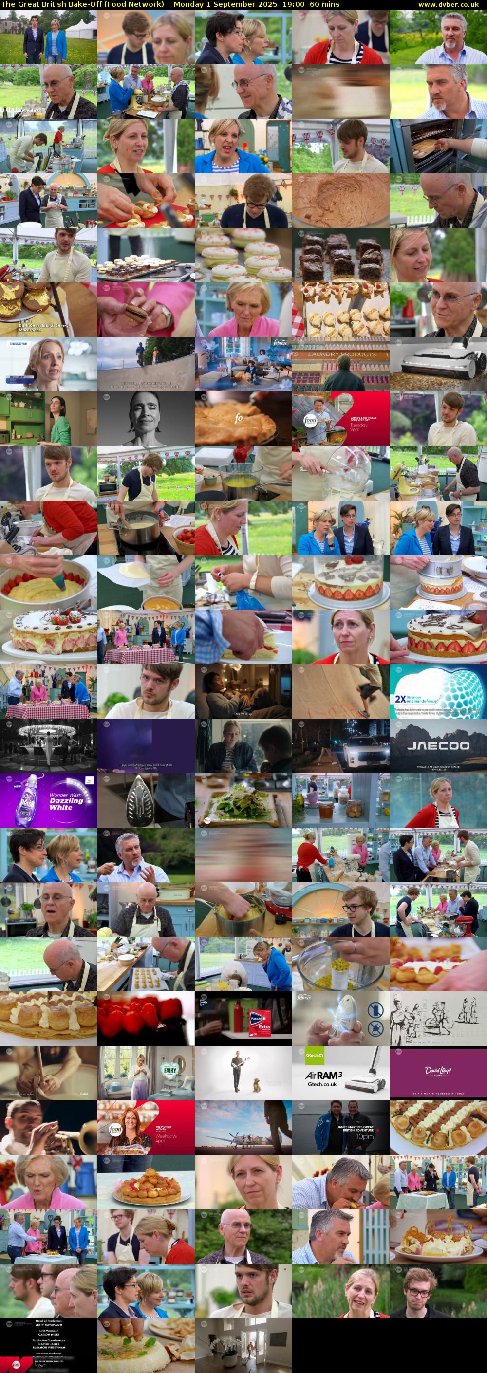 The Great British Bake-Off (Food Network) Monday 1 September 2025 19:00 - 20:00