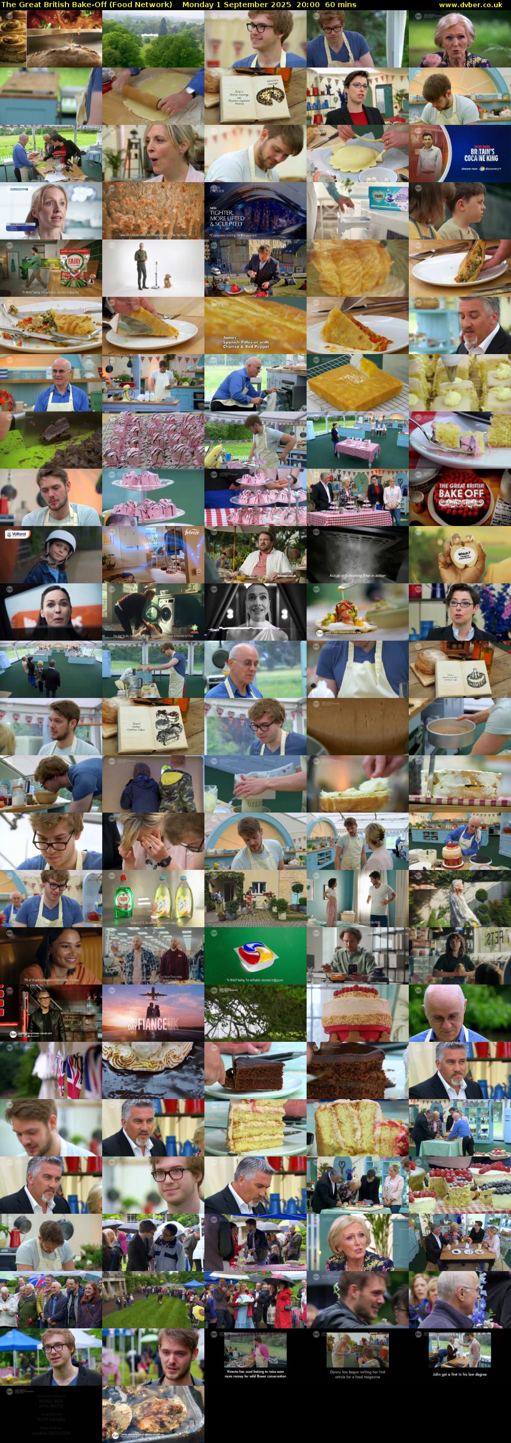 The Great British Bake-Off (Food Network) Monday 1 September 2025 20:00 - 21:00