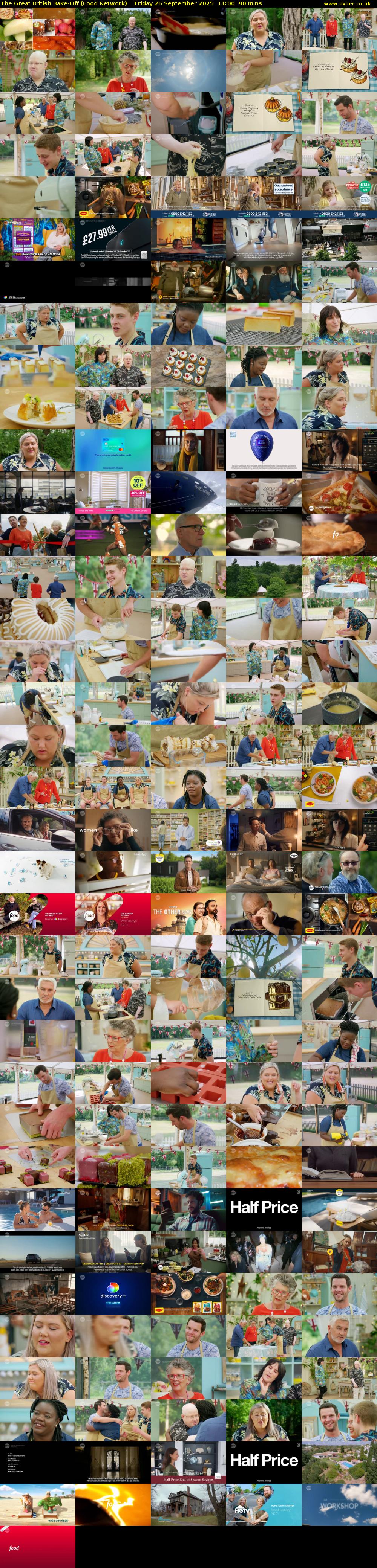 The Great British Bake-Off (Food Network) Friday 26 September 2025 11:00 - 12:30