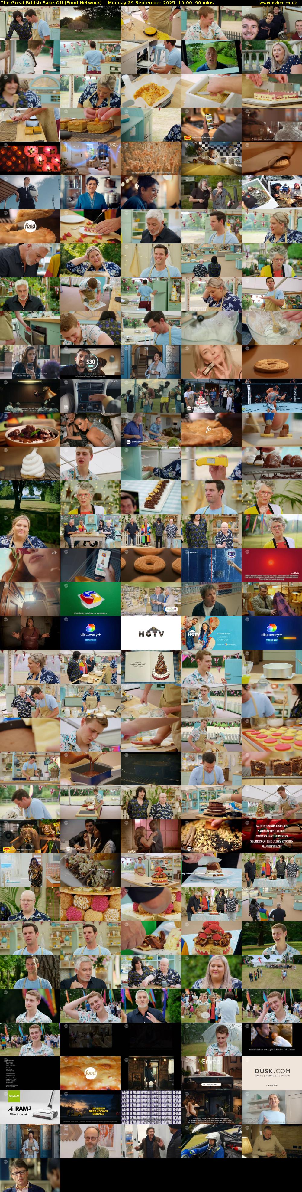 The Great British Bake-Off (Food Network) Monday 29 September 2025 19:00 - 20:30