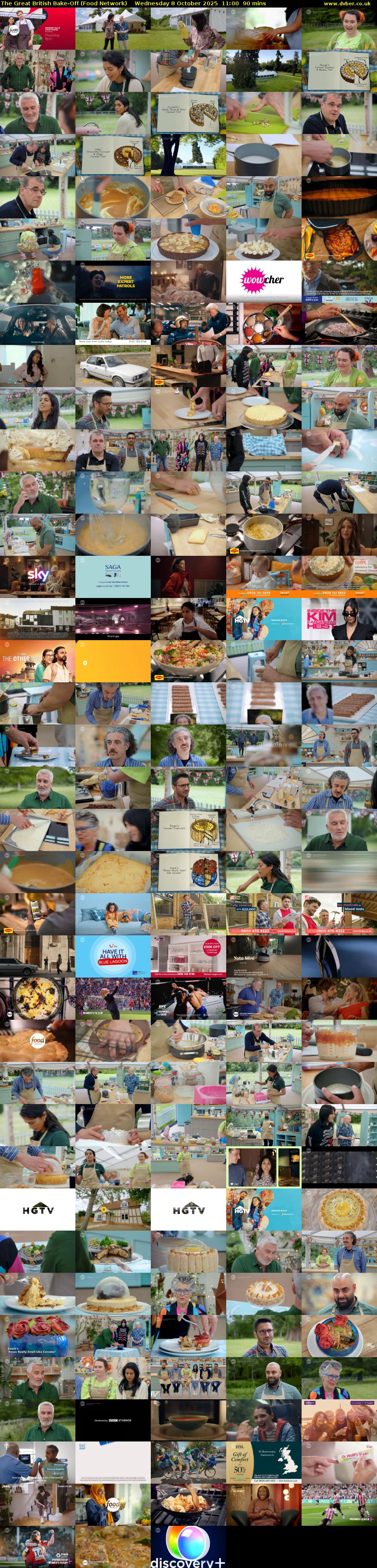 The Great British Bake-Off (Food Network) Wednesday 8 October 2025 11:00 - 12:30