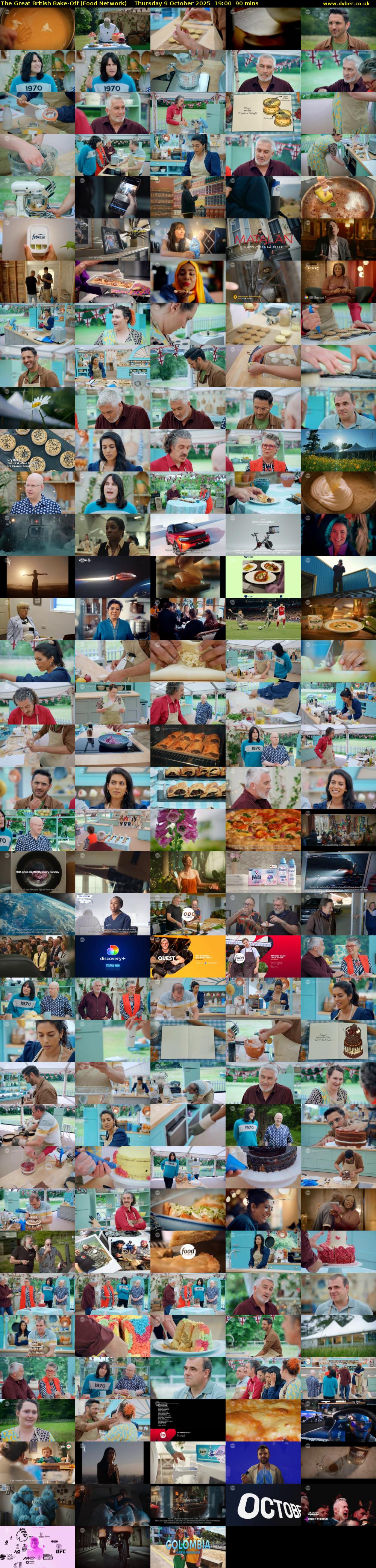 The Great British Bake-Off (Food Network) Thursday 9 October 2025 19:00 - 20:30