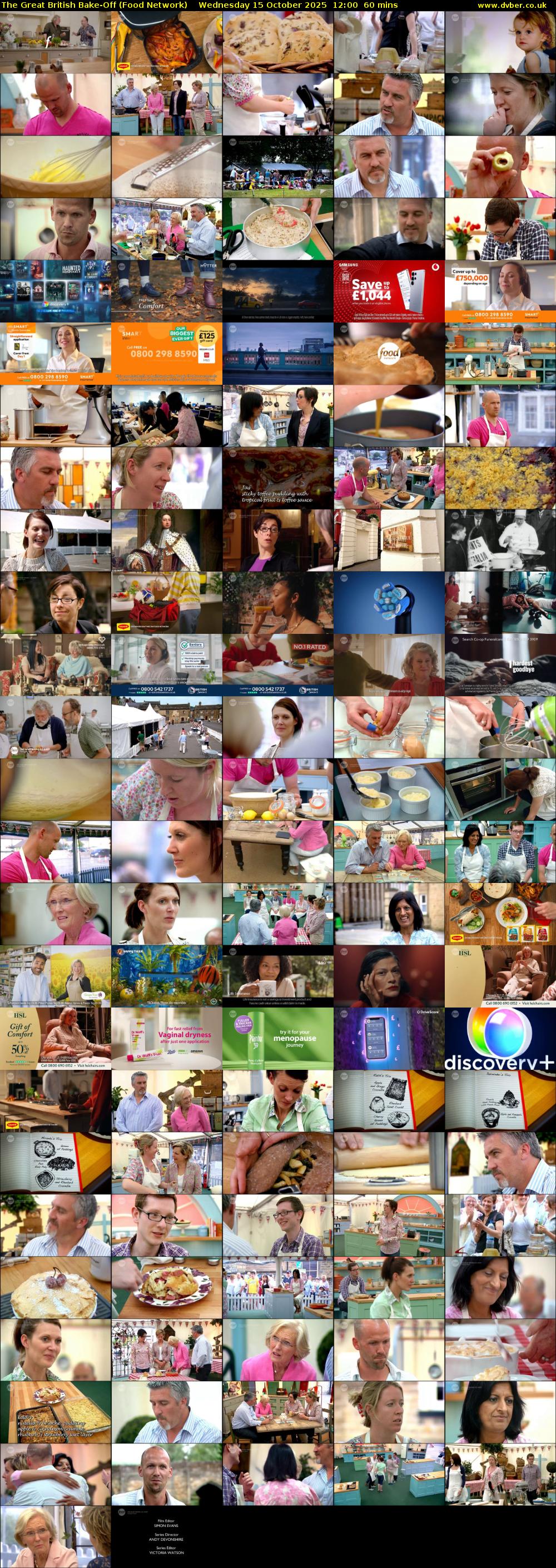 The Great British Bake-Off (Food Network) Wednesday 15 October 2025 12:00 - 13:00