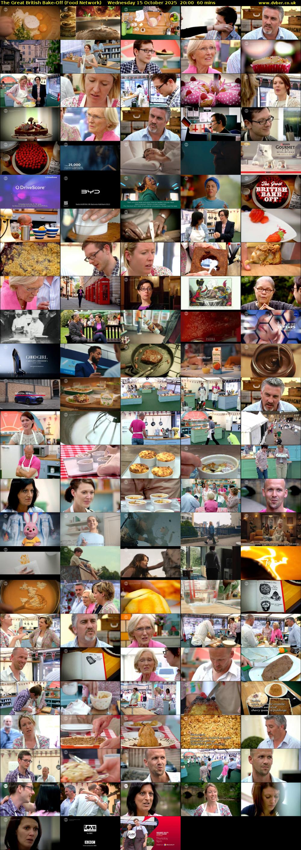 The Great British Bake-Off (Food Network) Wednesday 15 October 2025 20:00 - 21:00