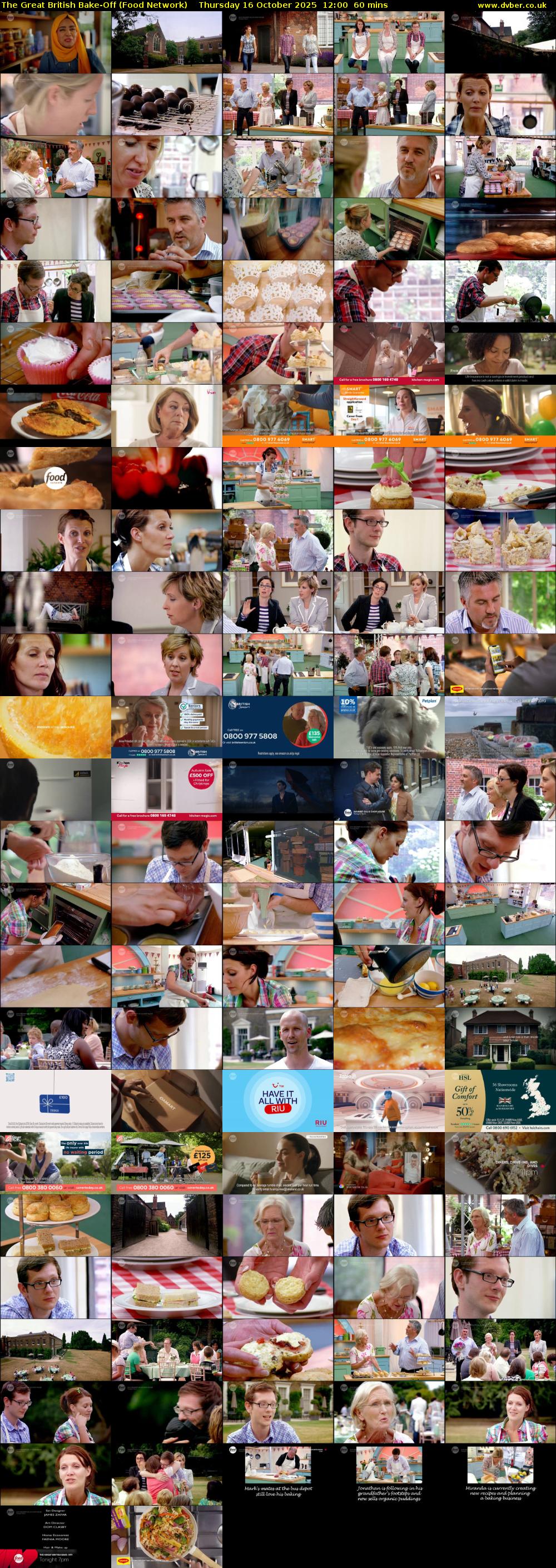 The Great British Bake-Off (Food Network) Thursday 16 October 2025 12:00 - 13:00
