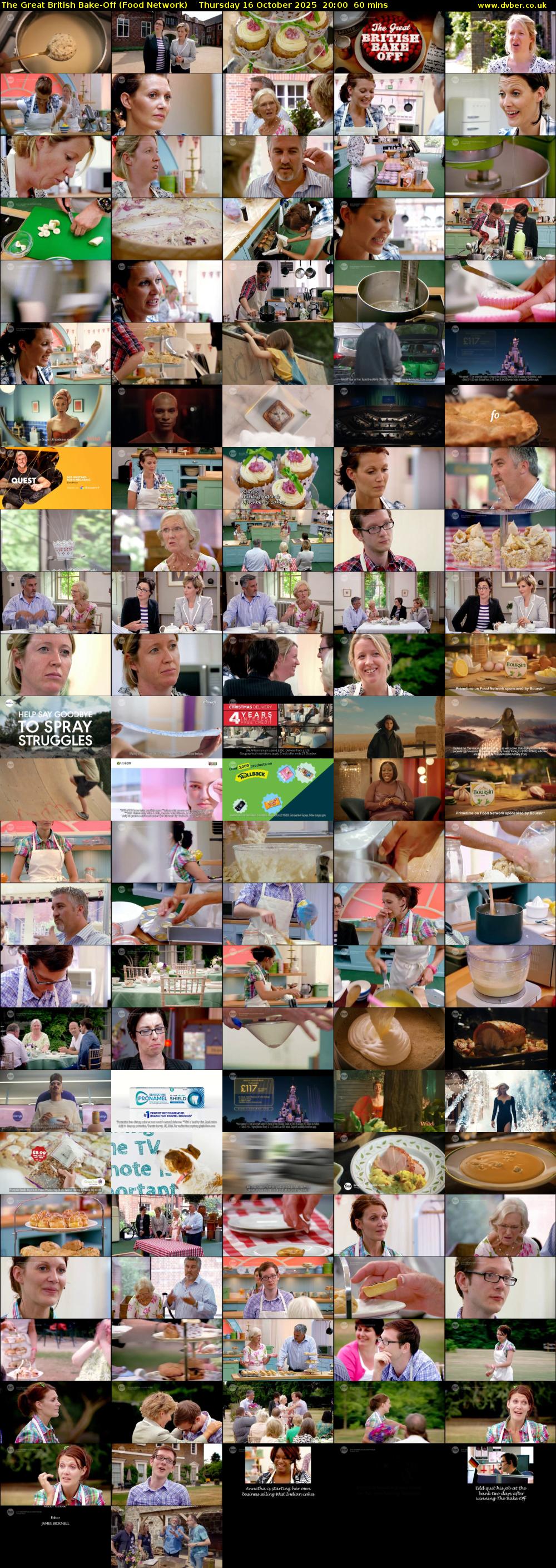 The Great British Bake-Off (Food Network) Thursday 16 October 2025 20:00 - 21:00