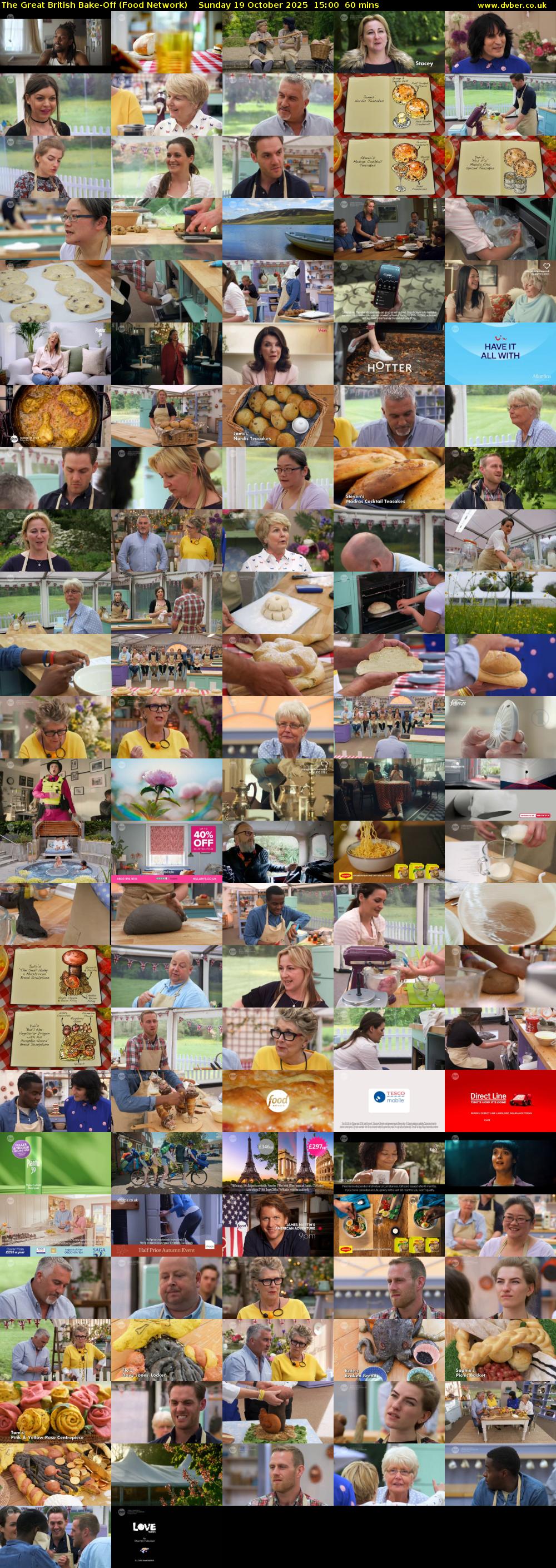 The Great British Bake-Off (Food Network) Sunday 19 October 2025 15:00 - 16:00