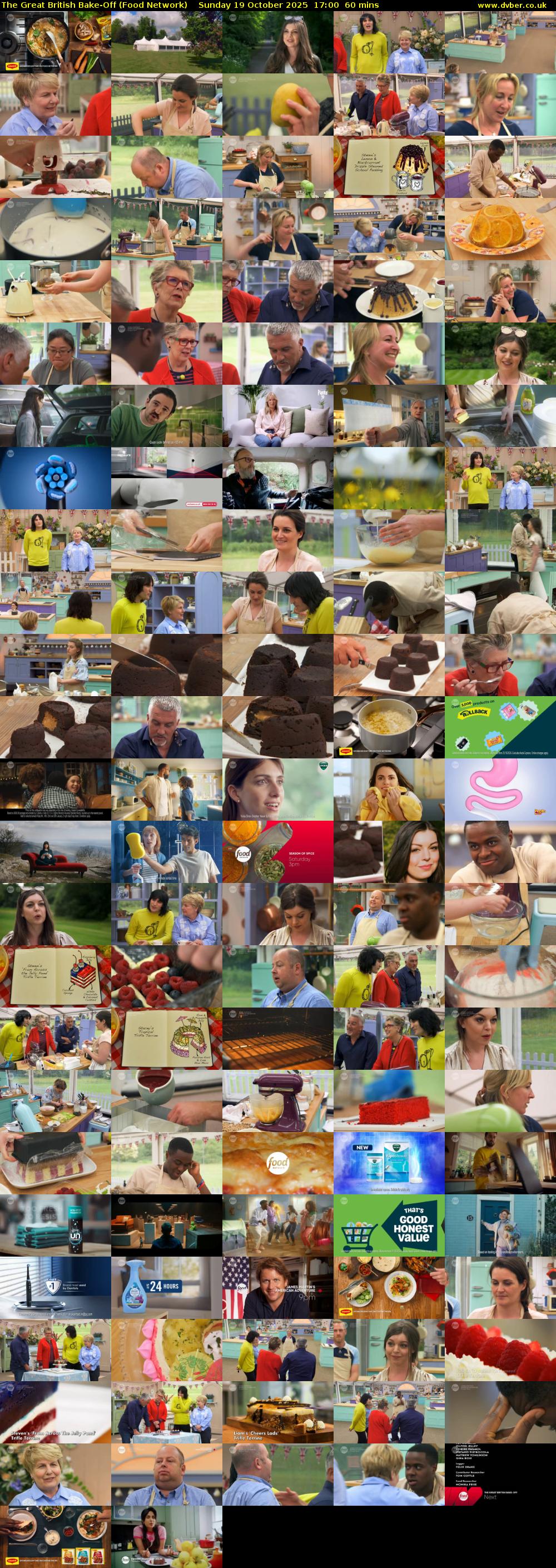 The Great British Bake-Off (Food Network) Sunday 19 October 2025 17:00 - 18:00