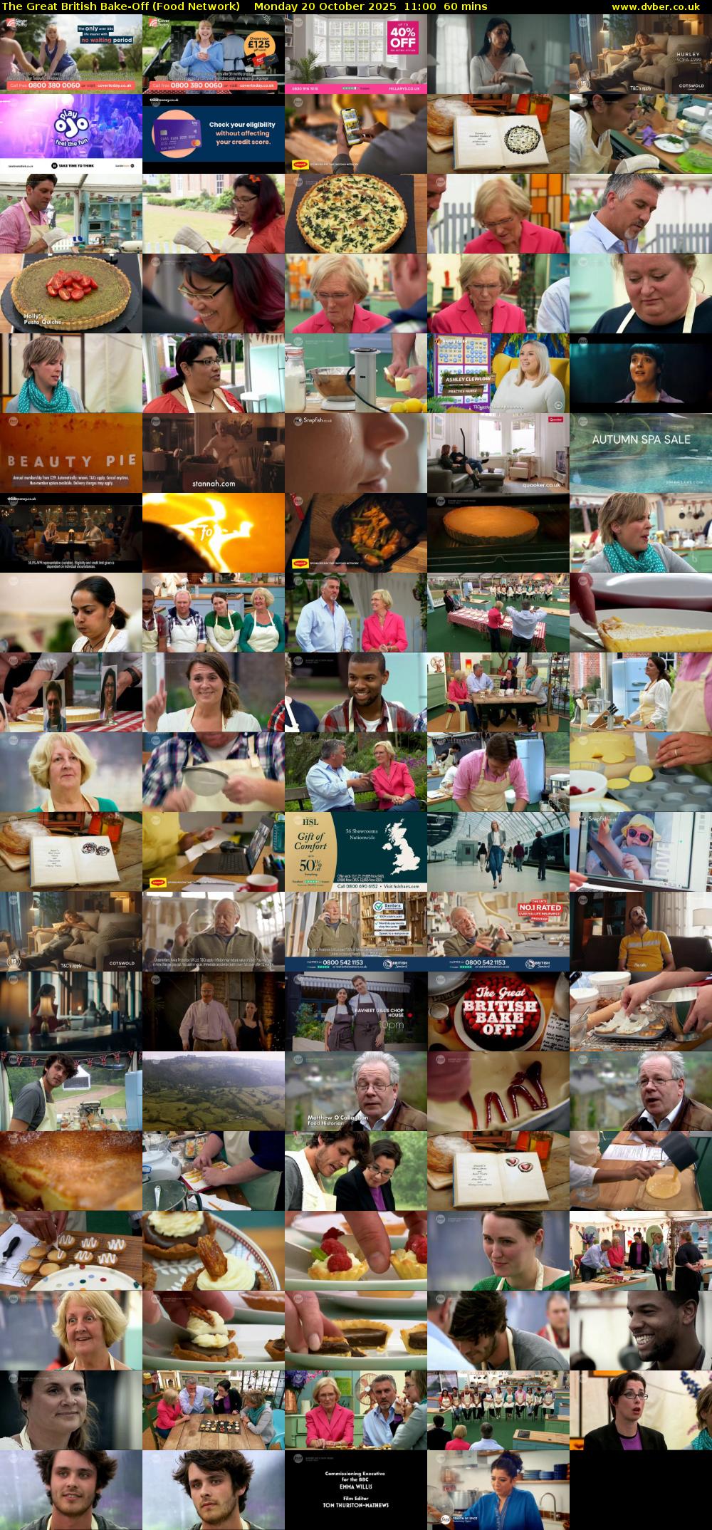 The Great British Bake-Off (Food Network) Monday 20 October 2025 11:00 - 12:00