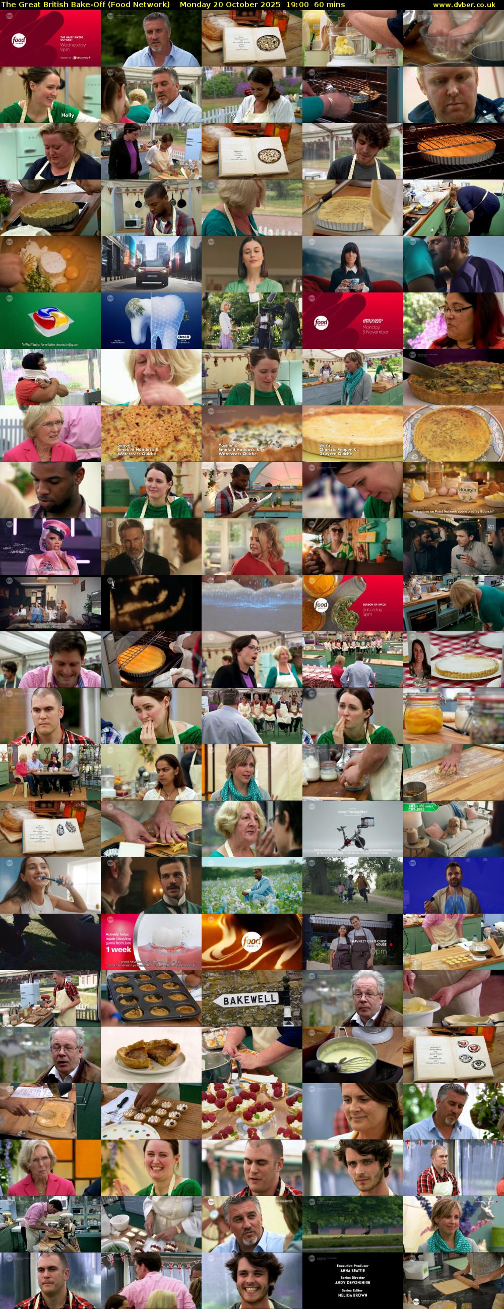 The Great British Bake-Off (Food Network) Monday 20 October 2025 19:00 - 20:00