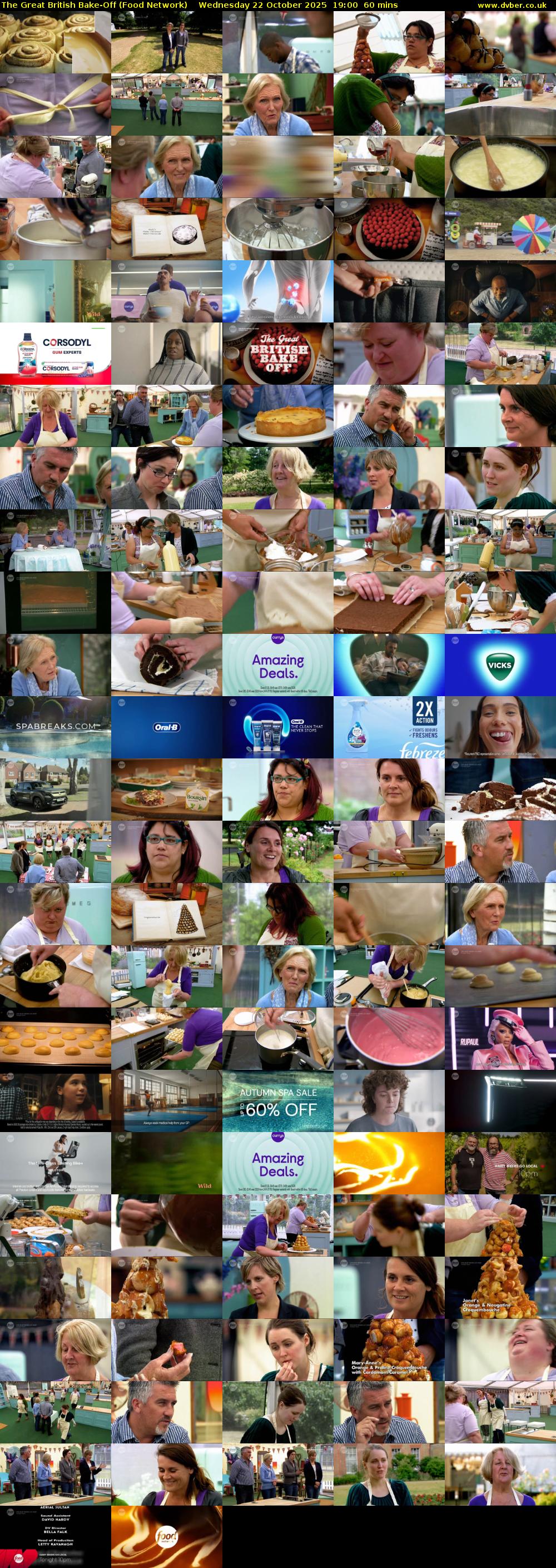 The Great British Bake-Off (Food Network) Wednesday 22 October 2025 19:00 - 20:00